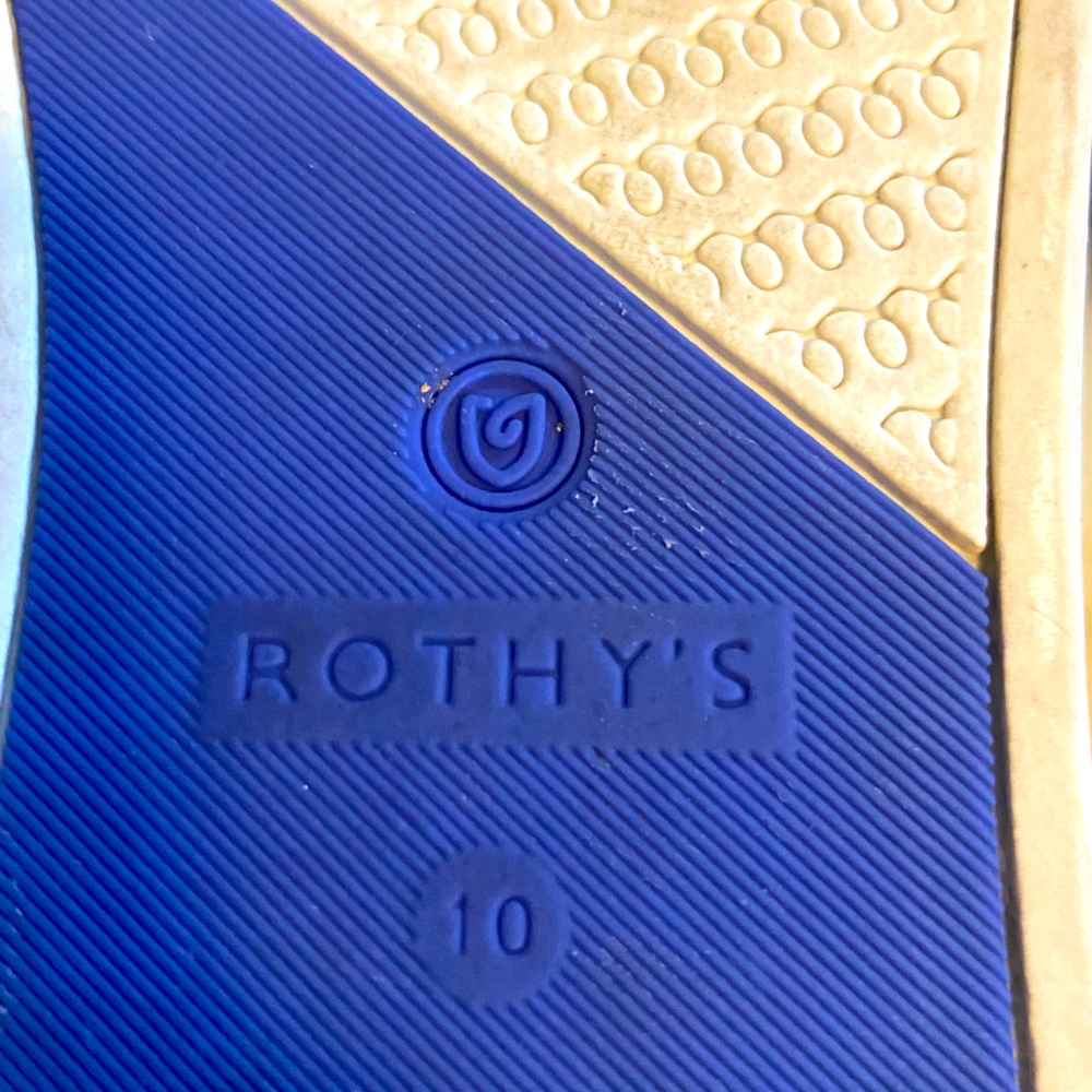Rothy's Navy Knit Slip-On Sneakers with Orange Liner - Picture 6 of 8
